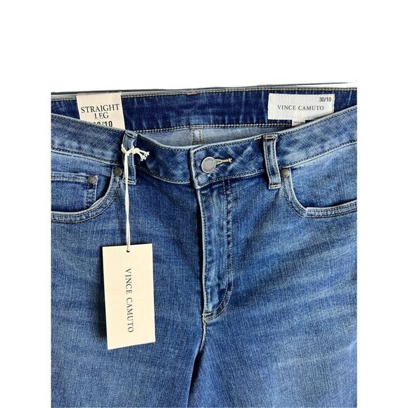 NWT Vince Camuto Womens Piped Trim Straight Leg Jeans sz 30 - Picture 4 of 7